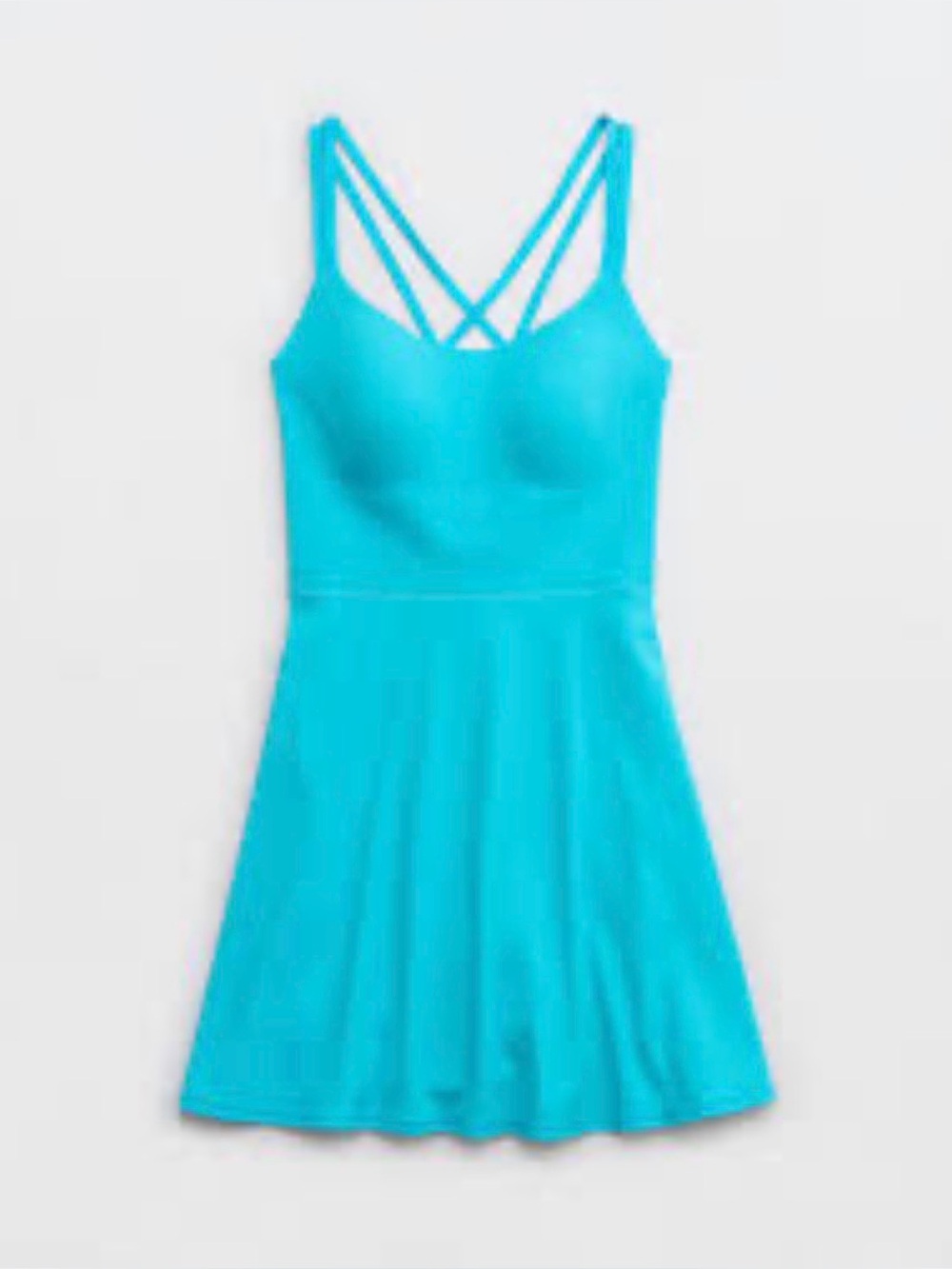OFFLINE By Aerie Real Me Hold Up! Strappy Dress size large turquoise EUC